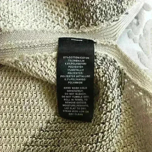 Lafayette 148 New York Knit Dress Shift  Striped Neutral Metallic Fiber - Picture 6 of 8